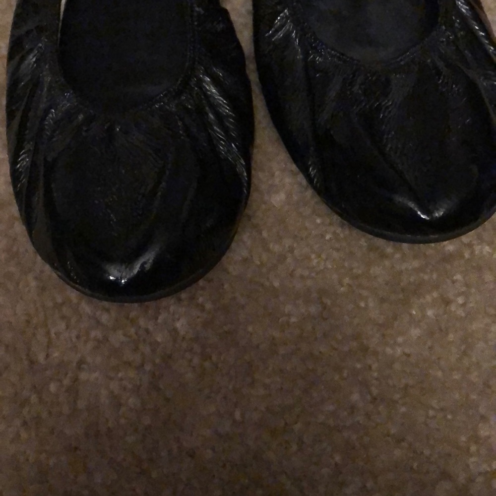 Black slip on flats